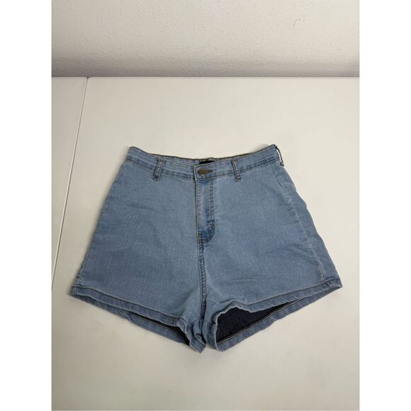 NWOT Pretty Little Thing High Waist Denim Lightweight Shorts Size 8 Blue - Picture 1 of 7